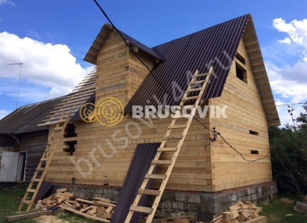 Дом из бруса по проекту заказчика