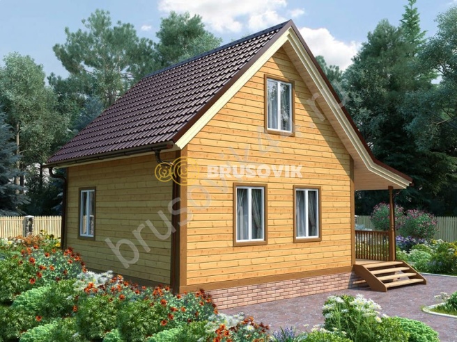 Проект №59 дома из бруса 6х8