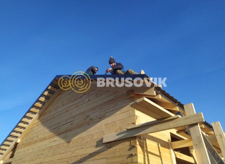 Дом 7х9 м из обрезного бруса 150х150 мм по индивидуальному проекту в коттеджном посёлке Рыбицы-1, Гатчинский район, Ленинградская область