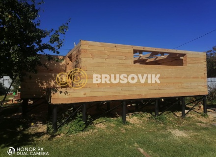 Двухэтажный дом 8х11м из профилированного бруса 145х195мм по индивидуальному проекту в СНТ Лесные поляны, городской округ Истра, Московская область