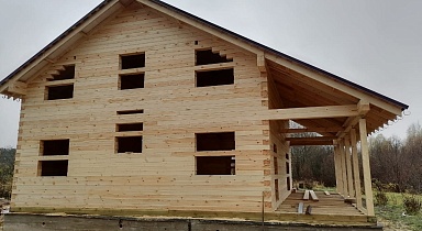 Дом 9х10м с террасой 2,5х10м из профилированного бруса 145х195мм г. Кимры, Тверская область
