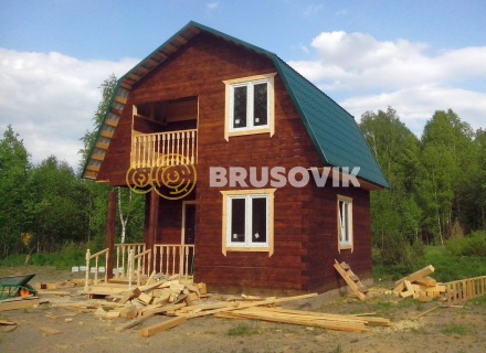Дом 6х6 м из профилированного бруса 145х145 мм по проекту №19 в Костромской области