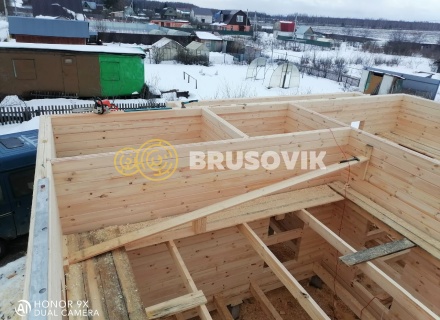 Дом 6х8м с террасой из профилированного бруса 145х145мм по индивидуальному проекту в СНТ Майский, г. Кострома