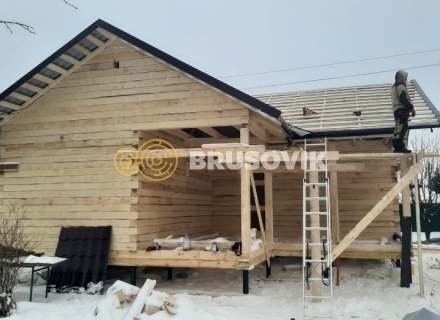 Баня 9х9м по проекту №7 из обрезного бруса 150х150 мм в СНТ Мошницы, г. Солнечногорск, Московская обл.