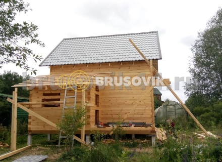 Баня 6х8 м из сухого профилированного бруса 145х145 мм по проекту №3 в Московской области