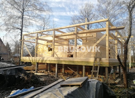 Двухэтажный дом 9х10 м из профилированного бруса 145х195 мм в СНТ Шараповские сады, городской округ Серпухов, Московская область