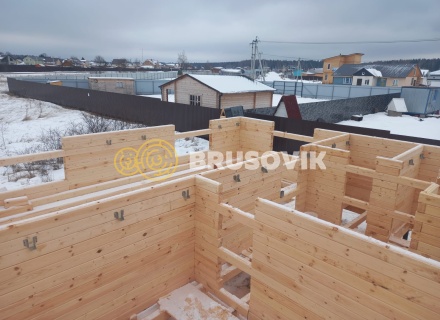 Дом 8х9м с террасой 2х4м из профилированного бруса 145х145мм по индивидуальному проекту в д. Новинское, Наро-Фоминский район, Московская область