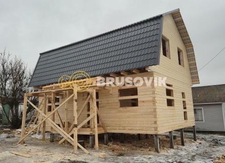 Дом 7х9м из профилированного бруса 145х145мм СНТ Литейщик, Каширский район, Московская область