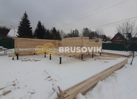 Баня 9х9м по проекту №7 из обрезного бруса 150х150 мм в СНТ Мошницы, г. Солнечногорск, Московская обл.