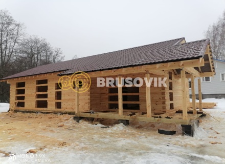 Дом 8,5х15 м. с террасой из профилированного бруса 145х195 мм. по индивидуальному проекту в п. Чулково, Выборгский район, Ленинградская область