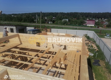 Дом 11х12 м с эркером и террасой 3х12 м из профилированного бруса 145х195мм по проекту № 44 в СНТ Авиатор, Суздальский район, Владимирская область