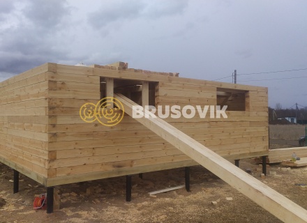 Дом 7х9 м из обрезного бруса 150х150 мм по индивидуальному проекту в коттеджном посёлке Рыбицы-1, Гатчинский район, Ленинградская область