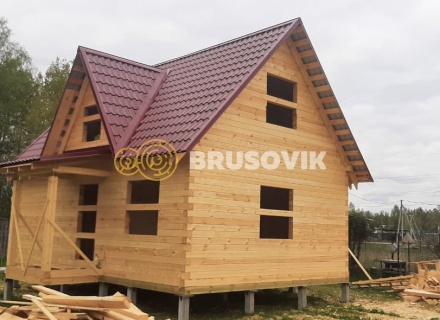 Дом 6х8м по проекту № 66 из профилированного бруса 145х145мм в СНТ Восток, Петушинский район, Владимирская область