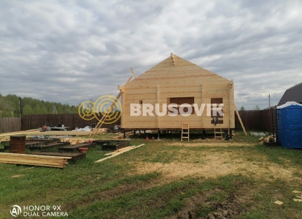 Баня 6х8 м из профилированного бруса 145х145 мм с рубкой углов &quot;в чашу&quot; по индивидуальному проекту в д. Вятчинки, Ивановоская область