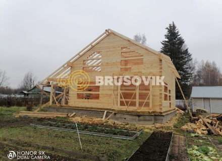 Дом 9х10м с террасой 2,5х10м из профилированного бруса 145х195мм г. Кимры, Тверская область