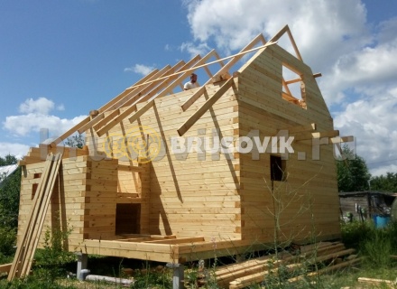 Баня 6х8 м из сухого профилированного бруса 145х145 мм по проекту №3 в Московской области