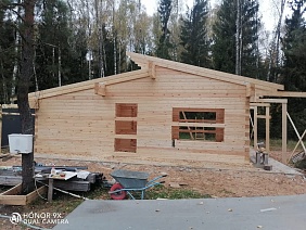 Одноэтажный дом 8х9м по индивидуальному проекту из профилированного бруса 145х145мм в д. Григорово, Ивановский район - фото процесса строительства