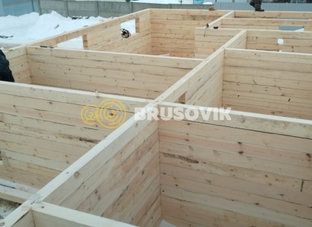 Двухэтажный дом 6х12м с террасой 3х6м из обрезного бруса 150х150мм по индивидуальному проекту в г. Иваново