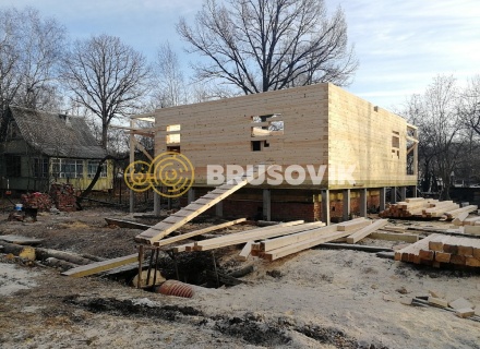 Двухэтажный дом 9х10 м из профилированного бруса 145х195 мм в СНТ Шараповские сады, городской округ Серпухов, Московская область