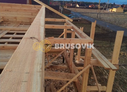 Дом 7х9 м из обрезного бруса 150х150 мм по индивидуальному проекту в коттеджном посёлке Рыбицы-1, Гатчинский район, Ленинградская область