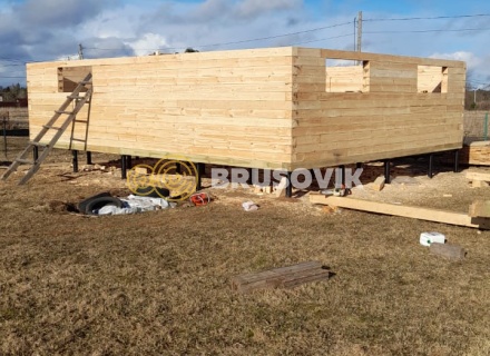 Дом 7х9 м из обрезного бруса 150х150 мм по индивидуальному проекту в коттеджном посёлке Рыбицы-1, Гатчинский район, Ленинградская область