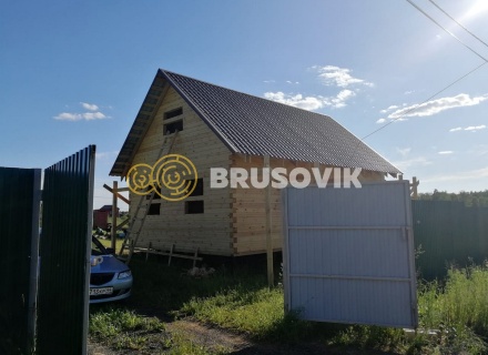 Дом 6х9 м из профилированного бруса 145х145 мм в коттеджном посёлке Барсово, д. Малые Петрищи, городской округ Щёлково, Московская область