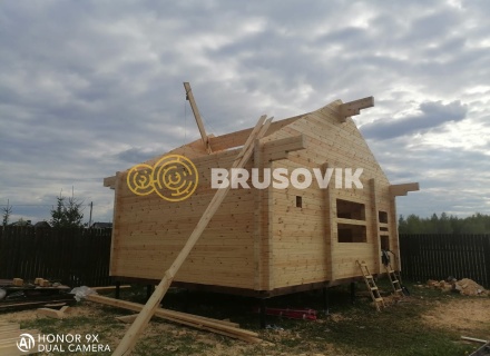 Баня 6х8 м из профилированного бруса 145х145 мм с рубкой углов &quot;в чашу&quot; по индивидуальному проекту в д. Вятчинки, Ивановоская область