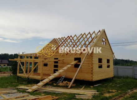 Дом 6х9 м из профилированного бруса 145х145 мм в коттеджном посёлке Барсово, д. Малые Петрищи, городской округ Щёлково, Московская область