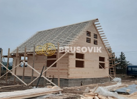 Дом 8х9 м из профилированного бруса по проекту № 21 в д. Соболево, городской округ Ликино-Дулёво, МО