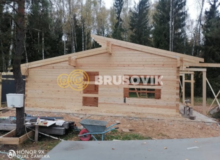 Одноэтажный дом 8х9м по индивидуальному проекту из профилированного бруса 145х145мм в д. Григорово, Ивановский район