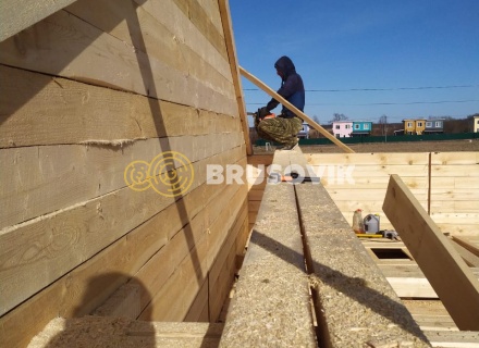 Дом 7х9 м из обрезного бруса 150х150 мм по индивидуальному проекту в коттеджном посёлке Рыбицы-1, Гатчинский район, Ленинградская область