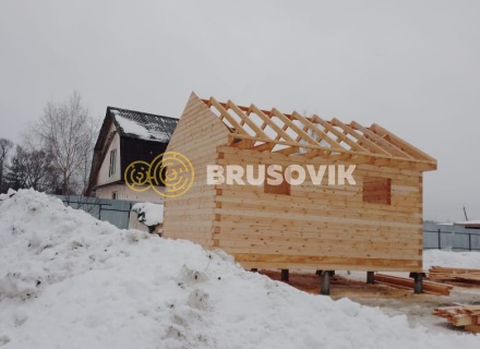 Баня 4х6 м из профилированного бруса 145х145 мм по индивидуальному проекту в д. Замятино, Кимрский район, Тверская область