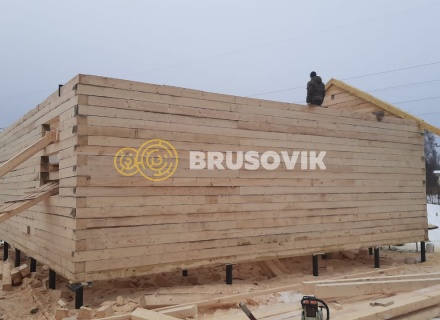 Баня 9х9м по проекту №7 из обрезного бруса 150х150 мм в СНТ Мошницы, г. Солнечногорск, Московская обл.