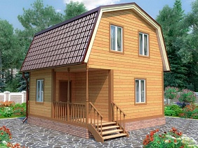 Проект №77 дома из бруса 6х6