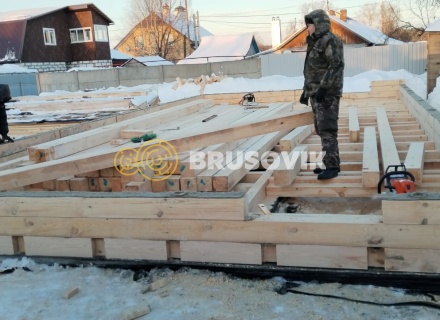 Двухэтажный дом 6х12м с террасой 3х6м из обрезного бруса 150х150мм по индивидуальному проекту в г. Иваново