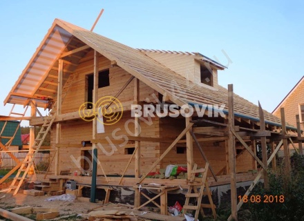 Дом из проф. бруса 145х145 мм по индивидуальному проекту