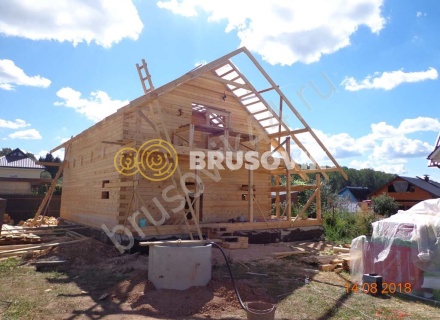 Дом из проф. бруса 145х145 мм по индивидуальному проекту