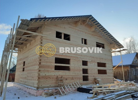 Дом 9,5х10,5 м из профилированного бруса 145х145 мм. СНТ Дружба, Одинцовский городской округ Московская область