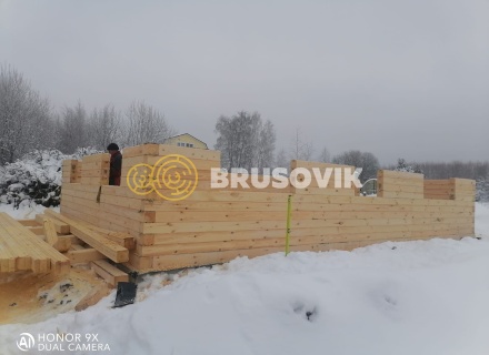 Дом 6х9 м из профилированного бруса 145х145 мм по индивидуальному проекту в д. Скрипово, Заокский район, Тульской области