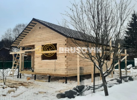 Баня 9х9м по проекту №7 из обрезного бруса 150х150 мм в СНТ Мошницы, г. Солнечногорск, Московская обл.