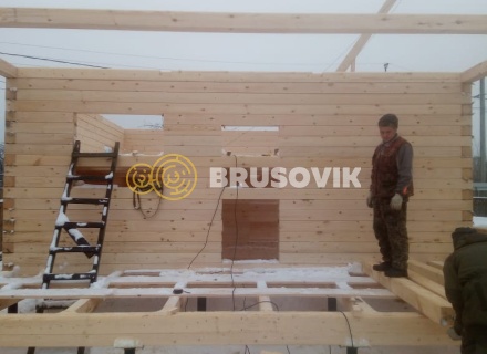 Дом 6х8м по проекту №24 из профилированного бруса 145х145 мм в СНТ Резинотехника-2, г. Ярославль.