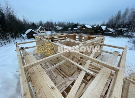 Дом 9х11м из обрезного бруса 150х150 мм по индивидуальному проекту в СТ Союз-Чернобыль-Сестрореченское, Дмитровский р-н., Московская область