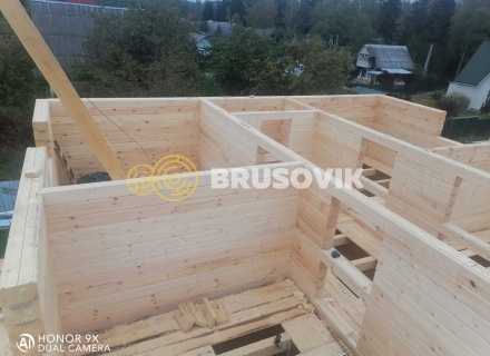 Двухэтажный дом 8х11м из профилированного бруса 145х195мм по индивидуальному проекту в СНТ Лесные поляны, городской округ Истра, Московская область