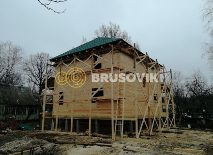 Двухэтажный дом 9х10 м из профилированного бруса 145х195 мм в СНТ Шараповские сады, городской округ Серпухов, Московская область