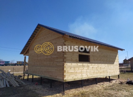 Дом 7х9 м из обрезного бруса 150х150 мм по индивидуальному проекту в коттеджном посёлке Рыбицы-1, Гатчинский район, Ленинградская область