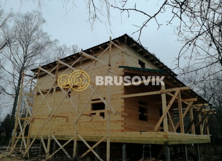 Двухэтажный дом 9х10 м из профилированного бруса 145х195 мм в СНТ Шараповские сады, городской округ Серпухов, Московская область