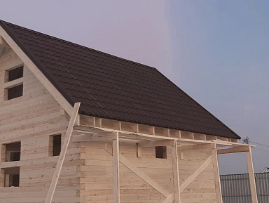 Баня 6х6м по проекту №15 из профилированного бруса 145х145мм в д. Глазово, Можайский район, Московская облать - фото процесса строительства