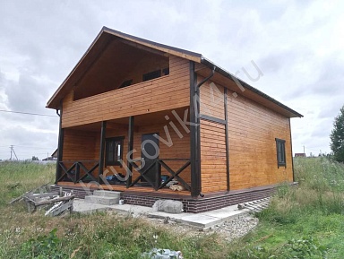 Дом 8х11 из бруса - фото процесса строительства