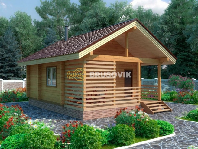 Проект №23 баня из бруса 6х8