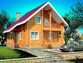 Проект №1 дома из бруса 9,4х9,5